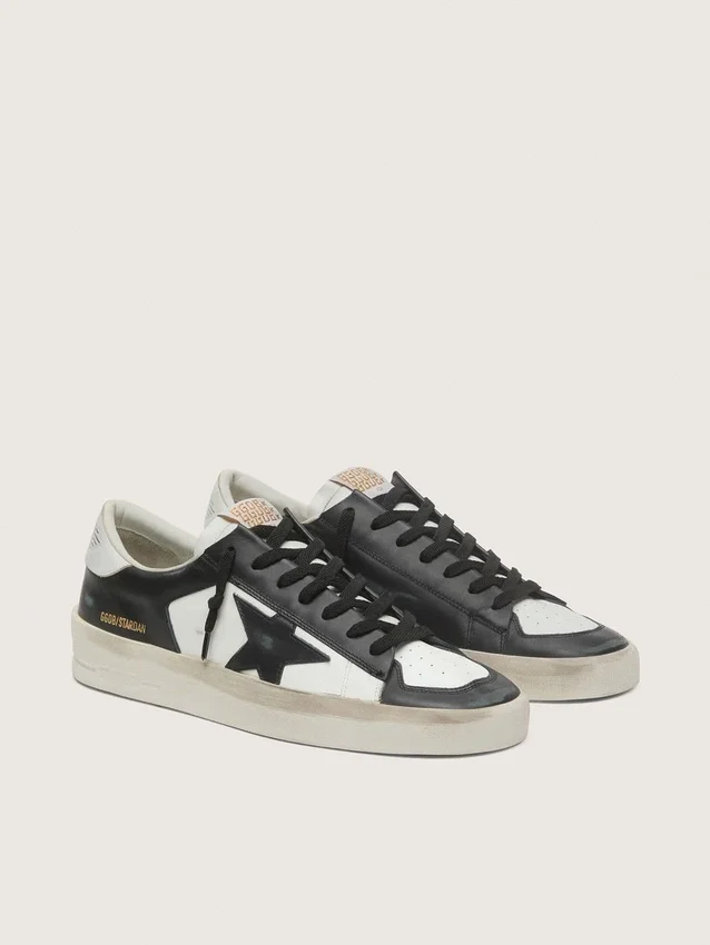 Zapatillas Stardan para hombre en piel blanca y negra