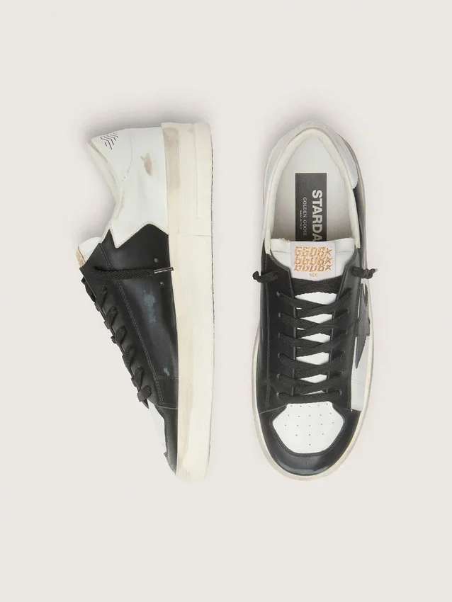 Zapatillas Stardan para hombre en piel blanca y negra