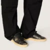 Zapatillas Stardan para hombre en piel negra con estrella y lengüeta en el talón de piel negra