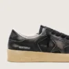 Zapatillas Stardan para hombre en piel negra con estrella y lengüeta en el talón de piel negra