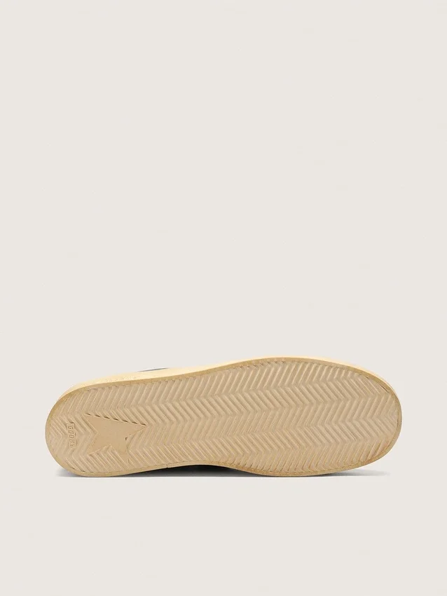 Zapatillas Stardan para hombre en piel negra con estrella y lengüeta en el talón de piel negra