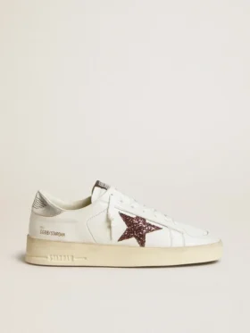 Zapatillas Stardan para mujer en napa con estrella brillante y lengüeta del talón de piel metalizada