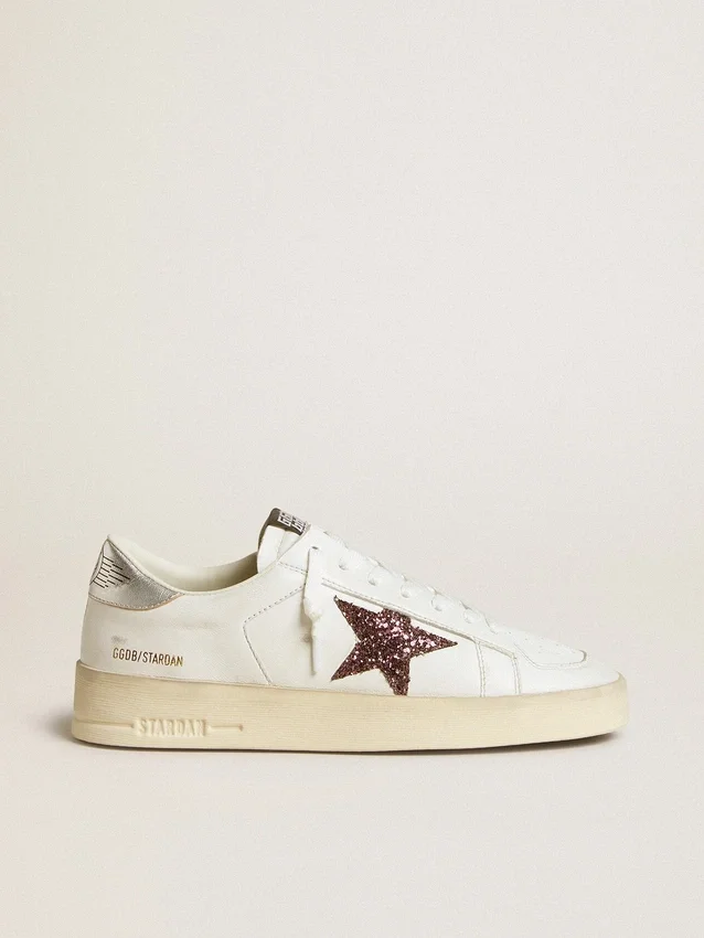 Zapatillas Stardan para mujer en napa con estrella brillante y lengüeta del talón de piel metalizada