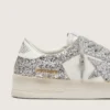 Zapatillas Stardan para mujer en piel blanca y purpurina