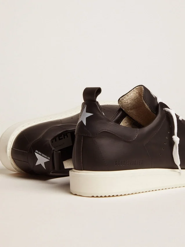Zapatillas Starter para hombre de piel con estrella estampada en la lengüeta del talón