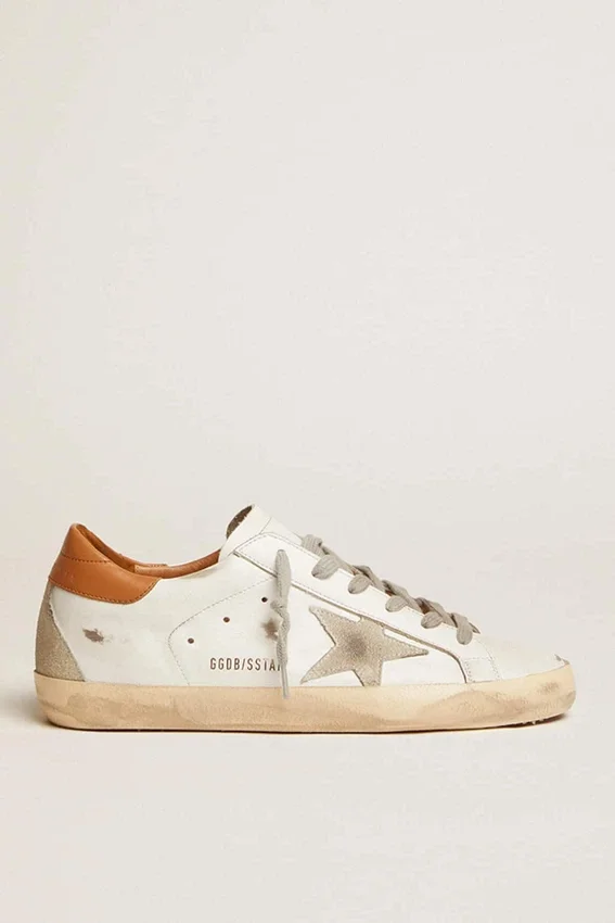 Zapatillas Super-Star para hombre con estrella de ante y lengüeta marrón en el talón