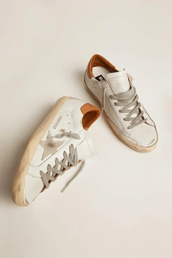 Zapatillas Super-Star para hombre con estrella de ante y lengüeta marrón en el talón