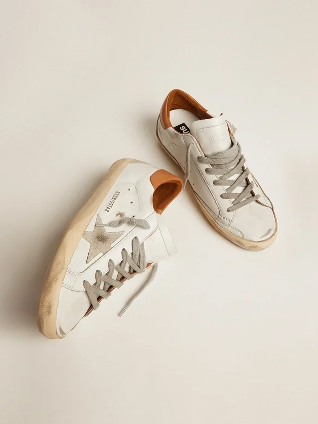 Zapatillas Super-Star para mujer con estrella de ante y lengüeta marrón en el talón