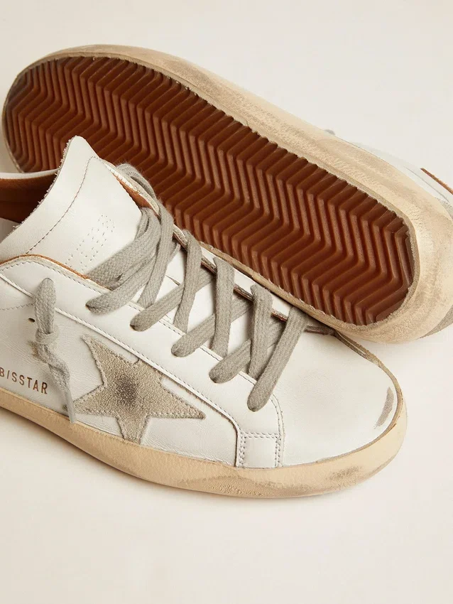 Zapatillas Super-Star para mujer con estrella de ante y lengüeta marrón en el talón