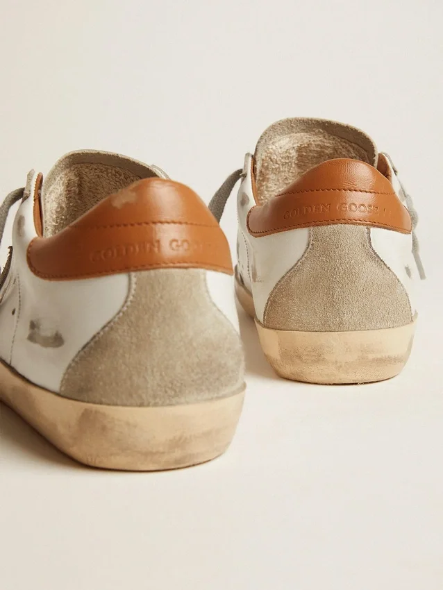 Zapatillas Super-Star para mujer con estrella de ante y lengüeta marrón en el talón