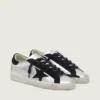 Zapatillas Super-Star para mujer en piel plateada con inserciones en contraste