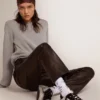 Zapatillas Super-Star para mujer en piel plateada con inserciones en contraste