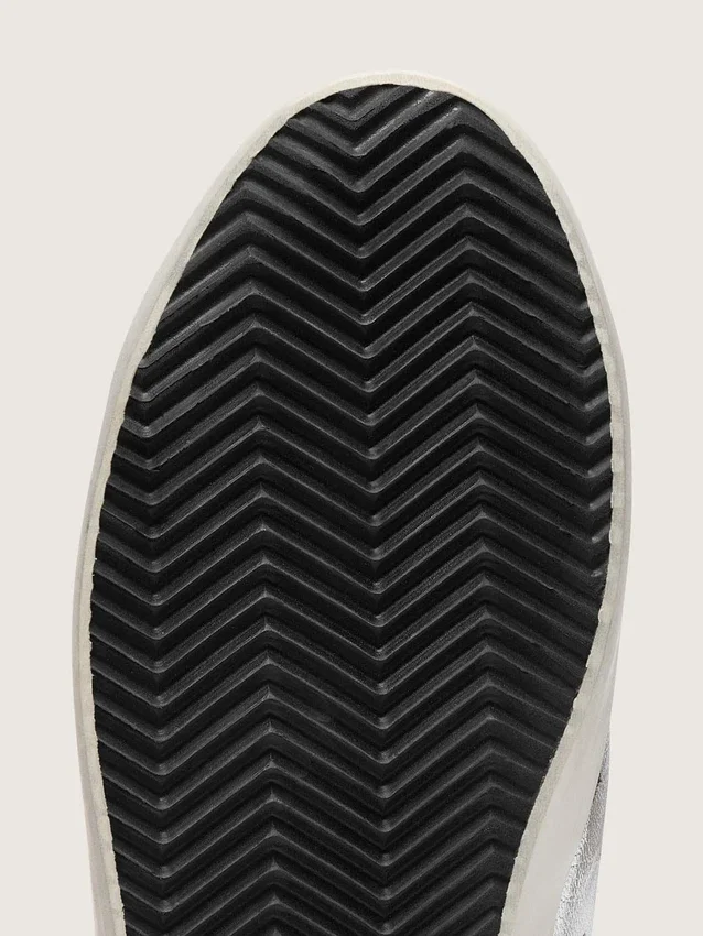 Zapatillas Super-Star para mujer en piel plateada con inserciones en contraste