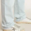 Zapatillas Super-Star Sabot con una estrella de purpurina platino y lengüeta de ante