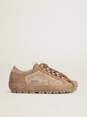 Zapatillas Super-Star Ski para hombre en ante Dolmias y caramelo, con estrella y lengüeta en el talón de nubuck marmolado