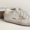 Zapatillas Super-Star Ski para mujer en nailon gris claro con estrella y lengüeta en el talón de piel metalizada