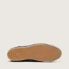 Zapatillas True-Star para mujer en ante azul oscuro con estrella y lengüeta en el talón de piel napa blanca