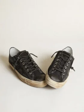 Zapatillas V-Star en denim azul medianoche con estrella y puntera de piel negra