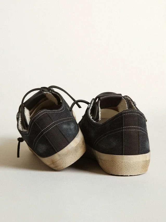 Zapatillas V-Star en denim azul medianoche con estrella y puntera de piel negra