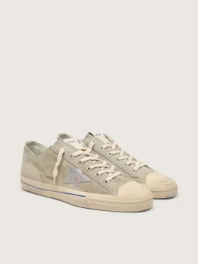 Zapatillas V-Star para hombre en ante gris paloma con estrella de piel metalizada plateada