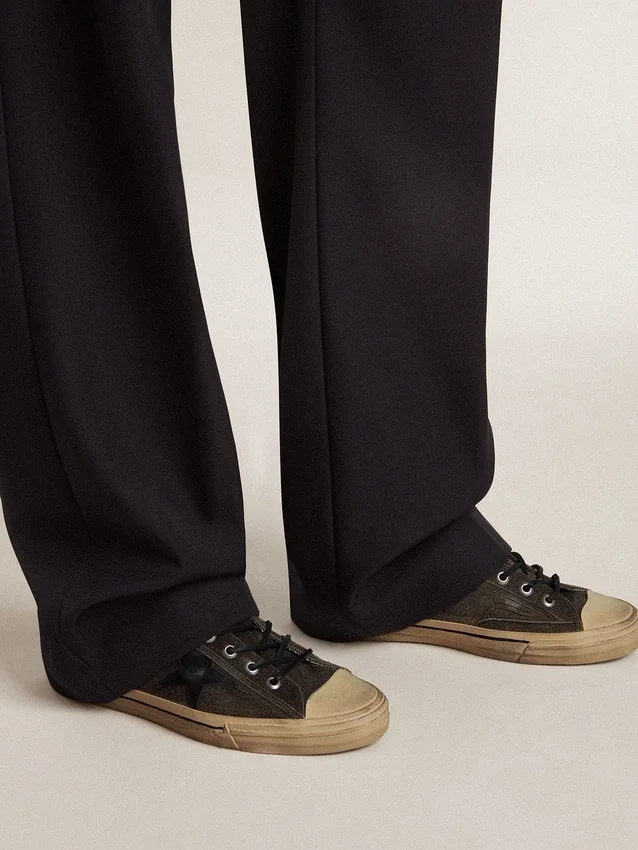Zapatillas V-Star para hombre en ante negro con estrella de piel negra