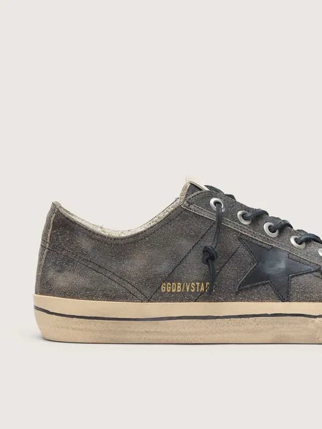 Zapatillas V-Star para hombre en ante negro con estrella de piel negra