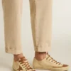Zapatillas V-Star para hombre en lona color crema con estrella de piel color tabaco