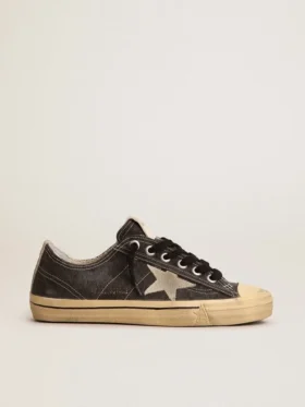 Zapatillas V-Star para hombre en lona negra con estrella y talón en gris hielo