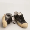 Zapatillas V-Star para hombre en lona negra con estrella y talón en gris hielo