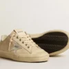 Zapatillas V-Star para mujer en ante color perla con estrella de piel metalizada plateada