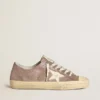 Zapatillas V-Star para mujer en ante metalizado marrón claro con estrella de piel color crema