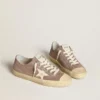 Zapatillas V-Star para mujer en ante metalizado marrón claro con estrella de piel color crema