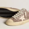 Zapatillas V-Star para mujer en ante metalizado marrón claro con estrella de piel color crema