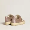 Zapatillas V-Star para mujer en ante metalizado marrón claro con estrella de piel color crema