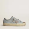 Zapatillas V-Star para mujer en lona azul claro con estrella de piel gris paloma