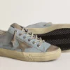 Zapatillas V-Star para mujer en lona azul claro con estrella de piel gris paloma