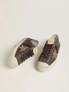 Zapatillas V-Star para mujer en nubuck marrón con estrella de ante color tabaco