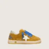 Zapatillas «Young Ball Star» en ante ocre con estrella y lengüeta en el talón de piel blanca brillante