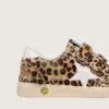 Zapatillas «Young Ball Star» en piel de potro con estampado de leopardo, estrella de cuero blanco y lengüeta en el talón