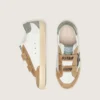 Zapatillas «Young Old School» con estrella de piel negra e inserciones de ante beige y verde