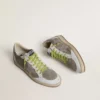 Zapatos «Ball Star» para hombre en ante gris con estrella de ante rosa antiguo y lengüeta del talón de piel beige