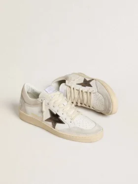 Zapatos Ball Star para mujer con estrella de piel metalizada y lengüeta del talón de piel brillante