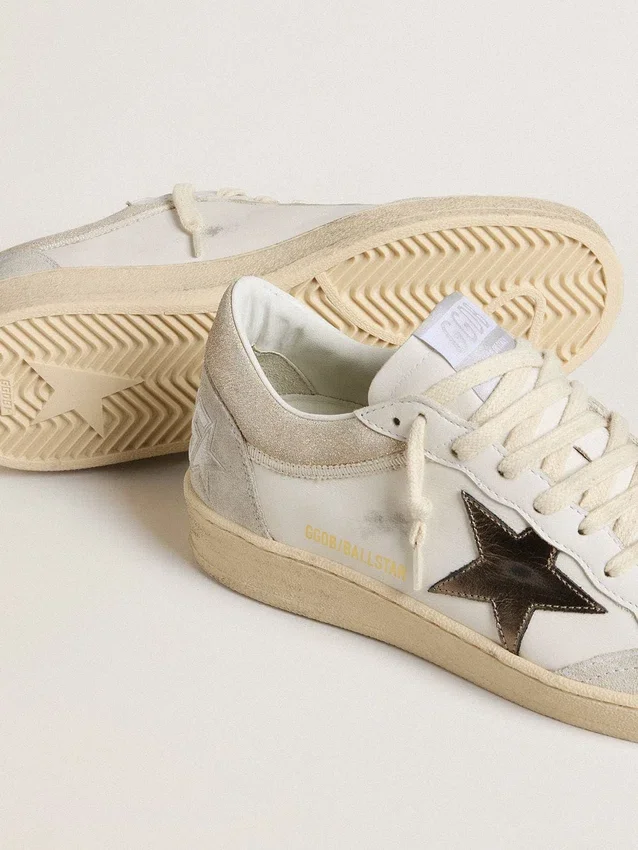 Zapatos Ball Star para mujer con estrella de piel metalizada y lengüeta del talón de piel brillante