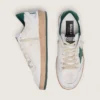 Zapatos Ball Star para mujer en piel napa blanca con estrella y lengüeta del talón de piel verde