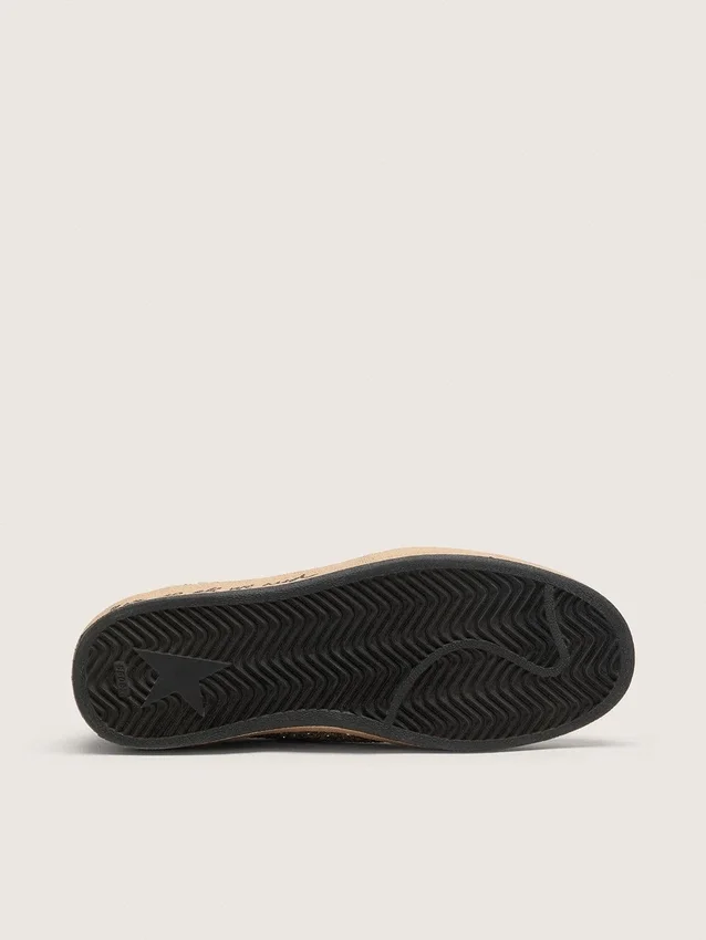 Zapatos de mujer «Ball Star» en purpurina plateada con inserciones de ante gris hielo