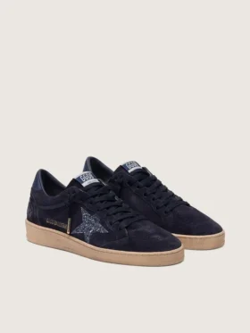 Zapatos de salón para mujer «Ball Star» en ante azul marino con estrella brillante azul marino