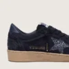 Zapatos de salón para mujer «Ball Star» en ante azul marino con estrella brillante azul marino