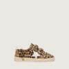 Zapatos «Junior Ball Star» de piel de potro con estampado de leopardo, estrella de cuero blanco y lengüeta en el talón