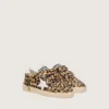 Zapatos «Junior Ball Star» de piel de potro con estampado de leopardo, estrella de cuero blanco y lengüeta en el talón