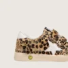 Zapatos «Junior Ball Star» de piel de potro con estampado de leopardo, estrella de cuero blanco y lengüeta en el talón